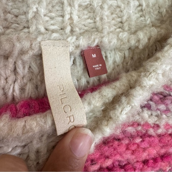 Pilcro Pink Stripe Crewneck Chunky Knit Pullover - Picture 5 of 8
